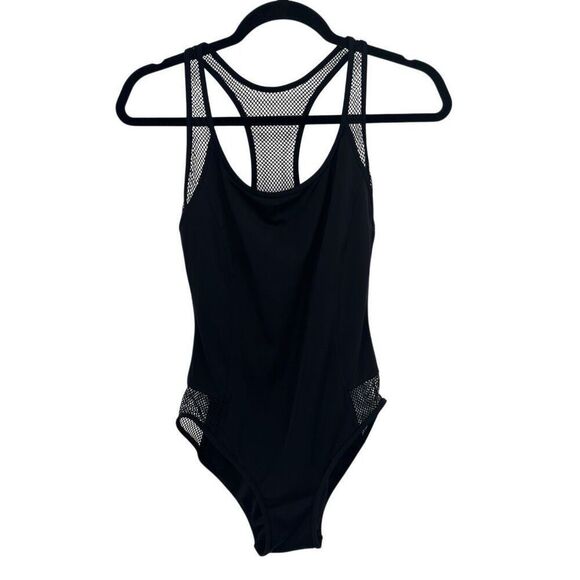 Michael Kors Sheer Panel‎ One Piece Swimsuit Black Size 12 - Picture 4 of 9